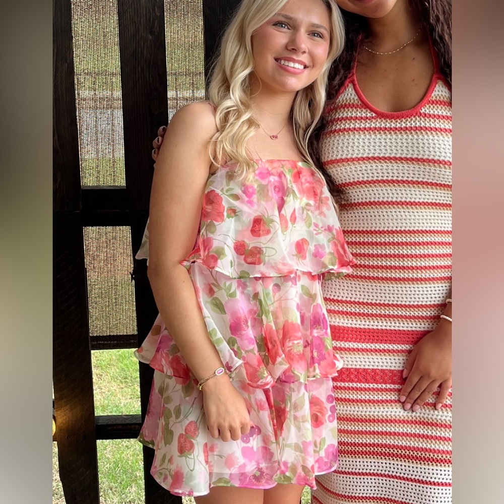 Abercrombie & Fitch Pink and Green Floral Dress